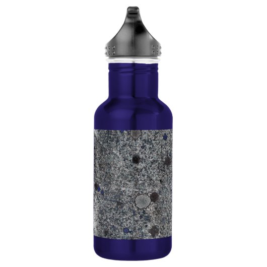 Graniet Grey met Blauwe Details en Tekst Waterfles (Rechts)