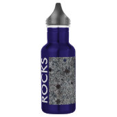Graniet Grey met Blauwe Details en Tekst Waterfles (Links)