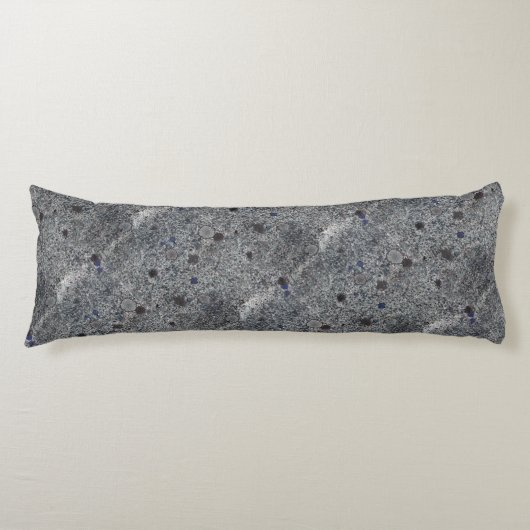 Graniet grijs met blauwe details lichaamskussen (Voorkant)