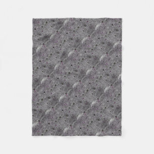 Graniet Grijs met Roze Details Fleece Deken