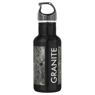 Graniet grijs met tekst waterfles 