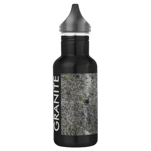 Graniet grijs met tekst waterfles  (Links)
