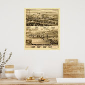 Graniet-Herfsten, MN Panoramiek Map - 1874 Poster (Keuken)