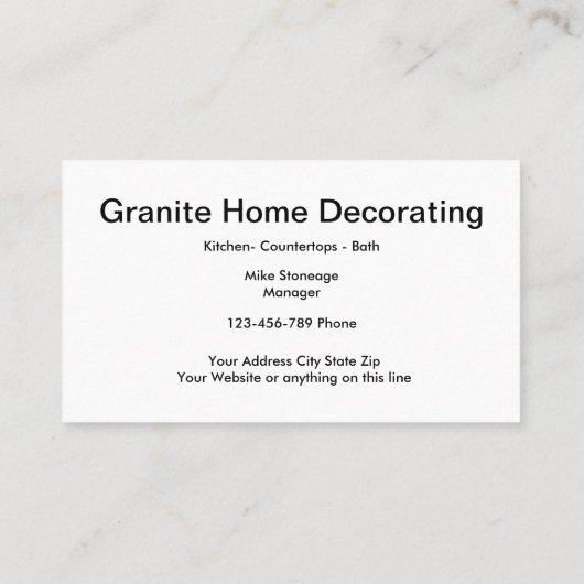 Graniet Home Decorating Visitekaartje (Achterkant)