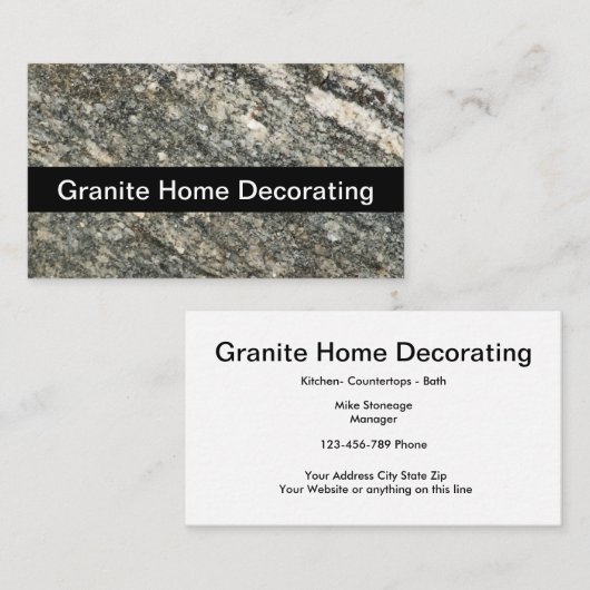 Graniet Home Decorating Visitekaartje (Voorkant / Achterkant)