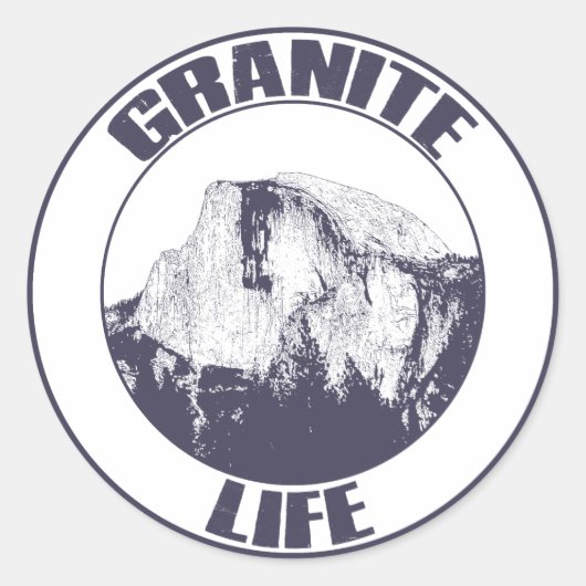 Graniet Life Ronde Sticker (Voorkant)