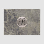 Graniet Marmeren Glam Monogram Letter Initiaal Tissuepapier (Voorkant)
