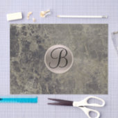 Graniet Marmeren Glam Monogram Letter Initiaal Tissuepapier (Craft)