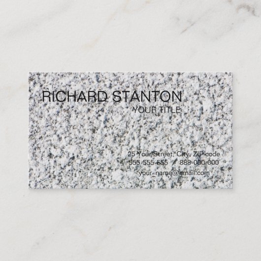 Graniet oppervlaktepatroon visitekaartje (Voorkant)