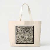Graniet Rock White met zwart Lijst Grote Tote Bag (Voorkant)