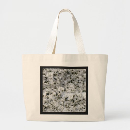 Graniet Rock White met zwart Lijst Grote Tote Bag (Voorkant)