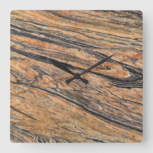 Graniet Stone Patroon Acrylwand Vierkante Klok (Voorkant)