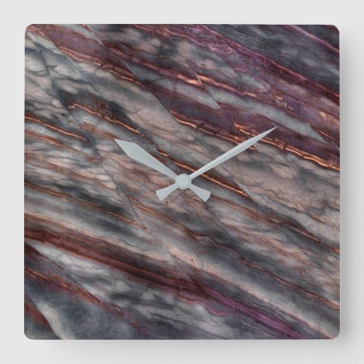 Graniet Stone Patroon Acrylwand Vierkante Klok (Voorkant)