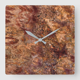 Graniet Stone Patroon Acrylwand Vierkante Klok