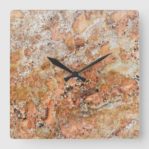 Graniet Stone Patroon Acrylwand Vierkante Klok
