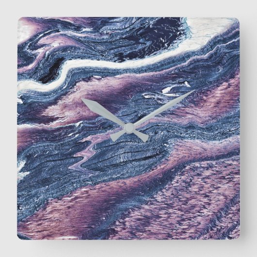 Graniet Stone Patroon Acrylwand Vierkante Klok (Voorkant)