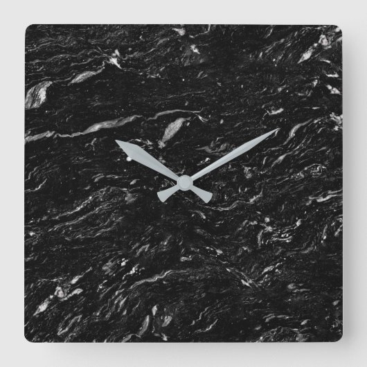 Graniet Stone Patroon Acrylwand Vierkante Klok (Voorkant)