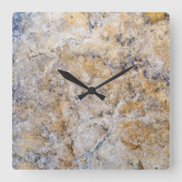 Graniet Stone Patroon Acrylwand Vierkante Klok