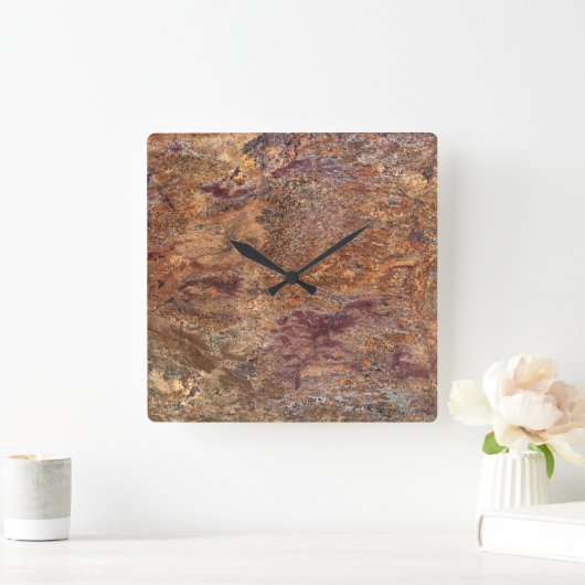 Graniet Stone Patroon Acrylwand Vierkante Klok (Huis)