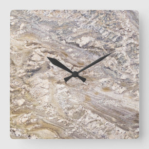 Graniet Stone Patroon Acrylwand Vierkante Klok