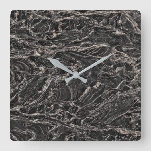 Graniet Stone Patroon Acrylwand Vierkante Klok (Voorkant)