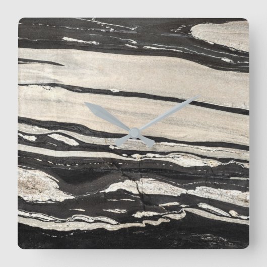 Graniet Stone Patroon Acrylwand Vierkante Klok (Voorkant)