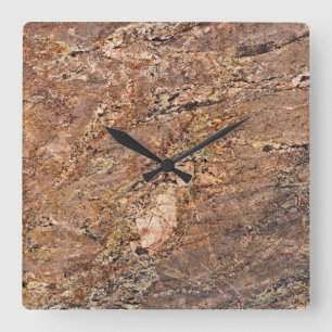 Graniet Stone Patroon Acrylwand Vierkante Klok