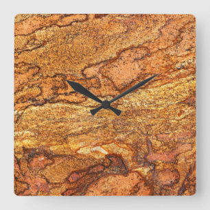 Graniet Stone Patroon Acrylwand Vierkante Klok