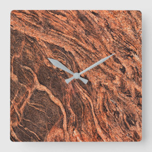 Graniet Stone Patroon Acrylwand Vierkante Klok