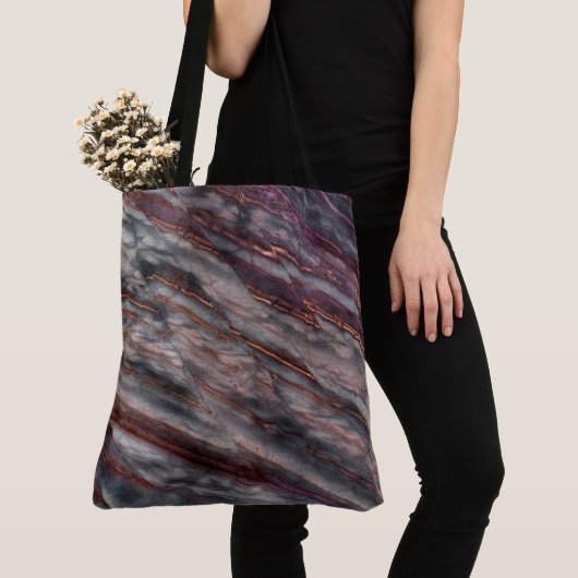 Graniet Stone Pattern All-Over-Print Canvas tas (Dichtbij)