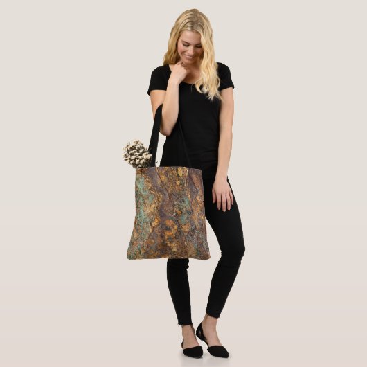Graniet Stone Pattern All-Over-Print Canvas tas (Op model)