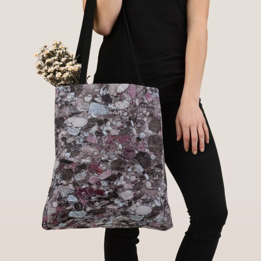 Graniet Stone Pattern All-Over-Print Canvas tas (Dichtbij)