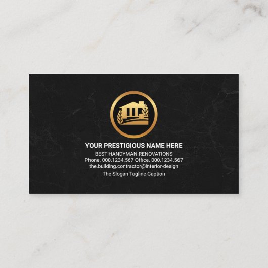 Graniet Texture Bronze Chain Saw Visitekaartje (Achterkant)