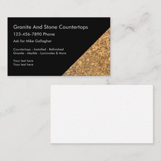 Graniet-Visitekaartjes voor zelfontrooiing Visitekaartje (Voorkant / Achterkant)