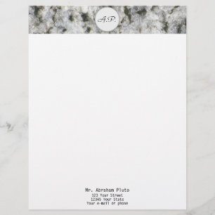 Graniet White met monogram en adres Briefhoofd Ontwerp