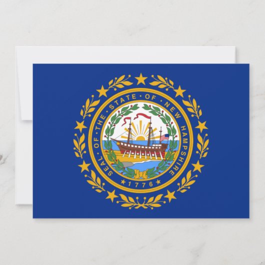 Granieten ster vlag, vlag van New Hampshire bruilo Kaart (Achterkant)