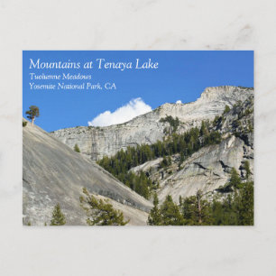 Granietgebergte aan het meer Tenaya, Yosemite, CA  Briefkaart