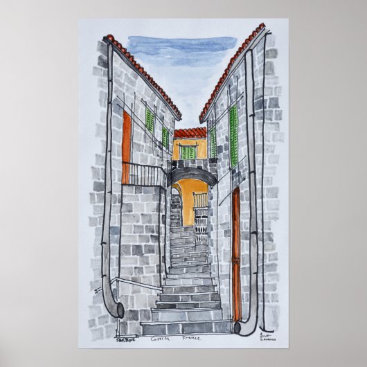 Granietgebouwen, Sartene | Corsica, Frankrijk Poster (Voorkant)