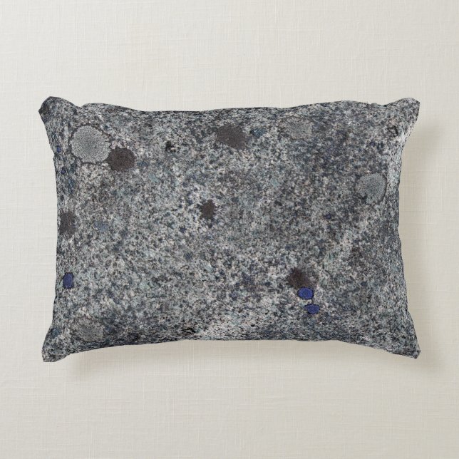 Granietgrijs met blauwe gegevens accent kussen (Voorkant)