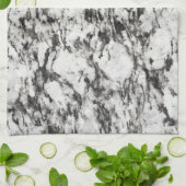 Graniettextuur | Achtergrond marmer in zwart Theedoek (Gevouwen)