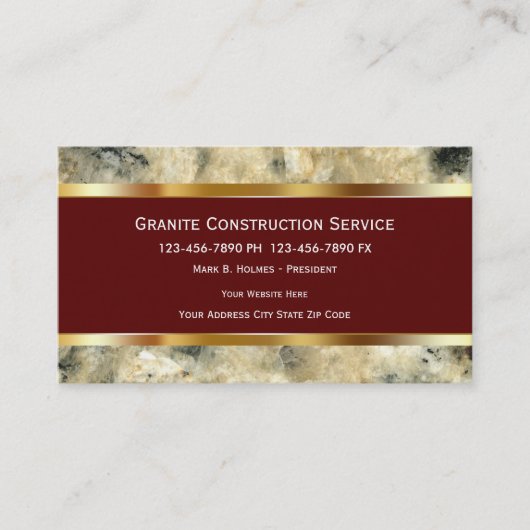 Granite Construction Visitekaartjes (Voorkant)