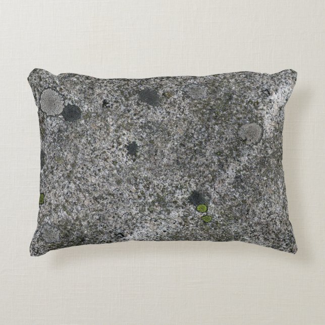 Granite Gray met Green Moss Decoratief Kussen (Voorkant)