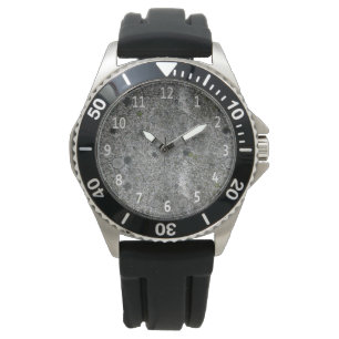Granite Gray met witte cijfers Horloge