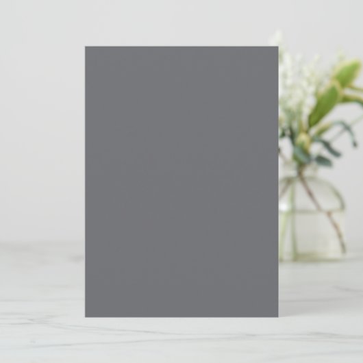 Granite Gray Modern Minimal Simple Wedding Invitat Kaart (Staand voorkant)