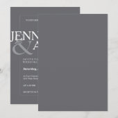 Granite Gray Modern Minimal Simple Wedding Invitat Kaart (Voorkant / Achterkant)