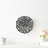 Granite Gray White Digits Ronde Klok (Huis)