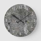 Granite Gray White Digits Ronde Klok (Voorkant)