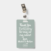 Granite Green Ring Bearer Security Badge (Achterkant met clip)