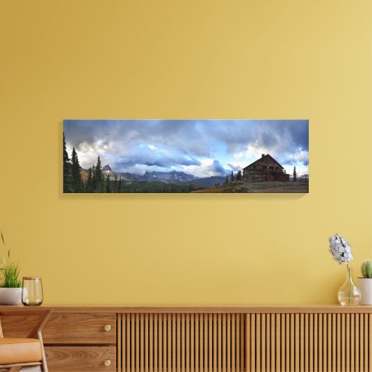 Granite Park Chalet - Nationaal Park Glacier Canvas Afdruk (Insitu (Woonkamer))