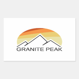 Granite Peak Montana Retro Rechthoekige Sticker